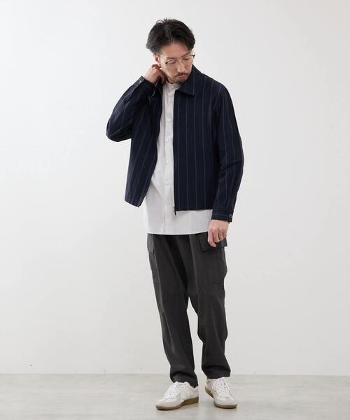 MEN'S MELROSE（メンズメルローズ）の「カラードストライプバンドカラーシャツ（シャツ/ブラウス・メンズ・グリーン/ライトグレー/ネイビー・3/2/4）」の16枚目の写真