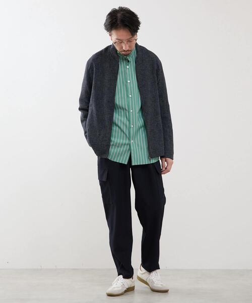 MEN'S MELROSE（メンズメルローズ）の「カラードストライプバンドカラーシャツ（シャツ/ブラウス・メンズ・グリーン/ライトグレー/ネイビー・3/2/4）」の21枚目の写真