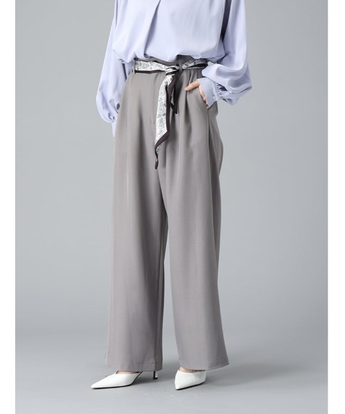 fifth（フィフス）の「【Chiaki着用】【XSサイズあり】スカーフ付きタックワイドパンツ（その他パンツ・レディース・ブラック/ライトグレー・M/XS）」の15枚目の写真