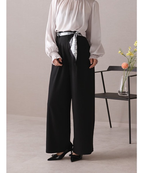 fifth（フィフス）の「【Chiaki着用】【XSサイズあり】スカーフ付きタックワイドパンツ（その他パンツ・レディース・ブラック/ライトグレー・M/XS）」の18枚目の写真