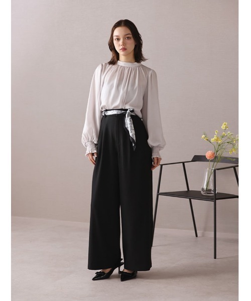 fifth（フィフス）の「【Chiaki着用】【XSサイズあり】スカーフ付きタックワイドパンツ（その他パンツ・レディース・ブラック/ライトグレー・M/XS）」の19枚目の写真