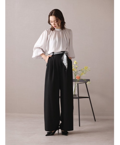 fifth（フィフス）の「【Chiaki着用】【XSサイズあり】スカーフ付きタックワイドパンツ（その他パンツ・レディース・ブラック/ライトグレー・M/XS）」の22枚目の写真
