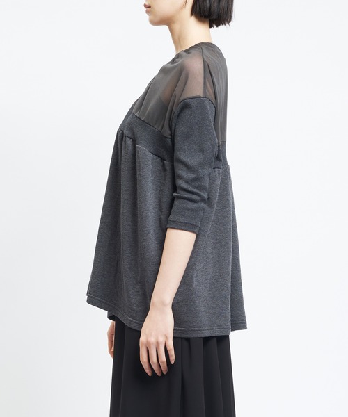 gomme（ゴム）の「ギャザーカーディガン（カーディガン/ボレロ・レディース・チャコールグレー・MEDIUM）」の7枚目の写真