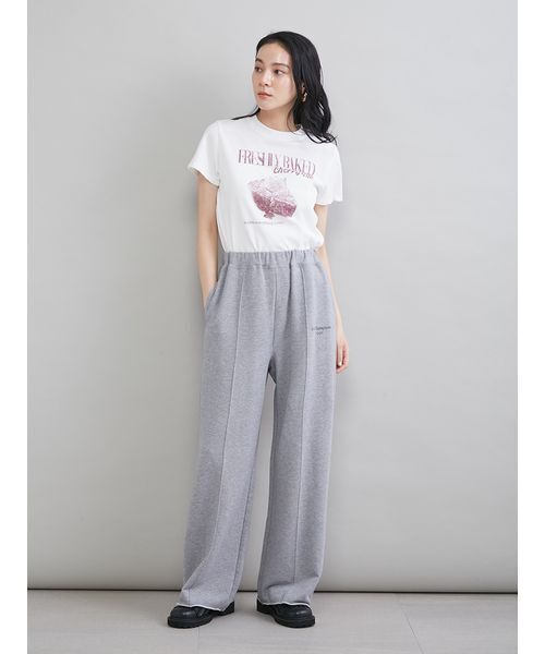 Mila Owen（ミラオーウェン）の「モチーフグラフィックＴシャツ（Tシャツ/カットソー・レディース・ベージュ/ピンク/ホワイト/モカ/ネイビー・0/1）」の20枚目の写真