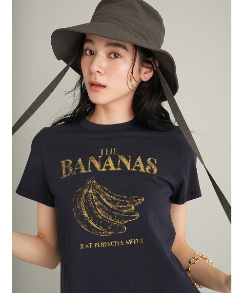 Mila Owen（ミラオーウェン）の「モチーフグラフィックＴシャツ（Tシャツ/カットソー・レディース・ベージュ/ピンク/ホワイト/モカ/ネイビー・0/1）」の4枚目の写真