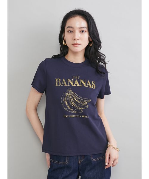 Mila Owen(ミラオーウェン)の「モチーフグラフィックTシャツ(Tシャツ/カットソー・レディース・ベージュ/ピンク/ホワイト/モカ/ネイビー・0/1)」の7枚目の写真