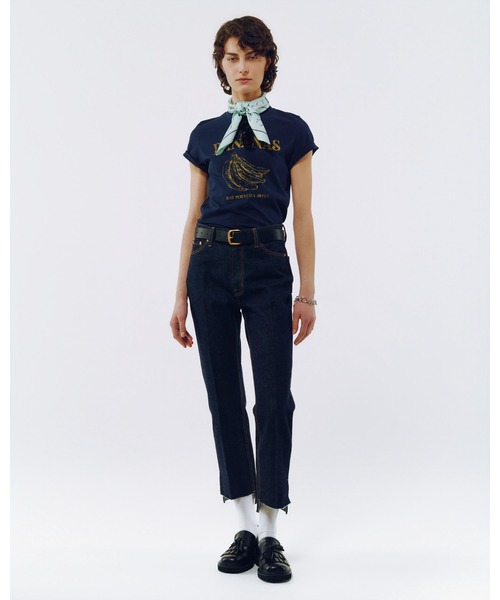 Mila Owen(ミラオーウェン)の「モチーフグラフィックTシャツ(Tシャツ/カットソー・レディース・ベージュ/ピンク/ホワイト/モカ/ネイビー・0/1)」の9枚目の写真