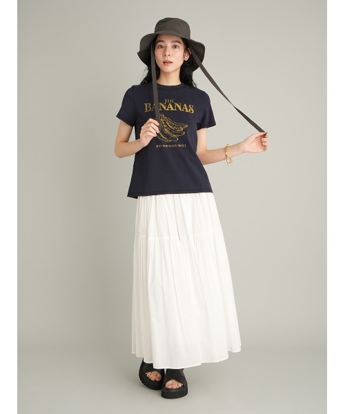 Mila Owen(ミラオーウェン)の「モチーフグラフィックTシャツ(Tシャツ/カットソー・レディース・ベージュ/ピンク/ホワイト/モカ/ネイビー・0/1)」の11枚目の写真