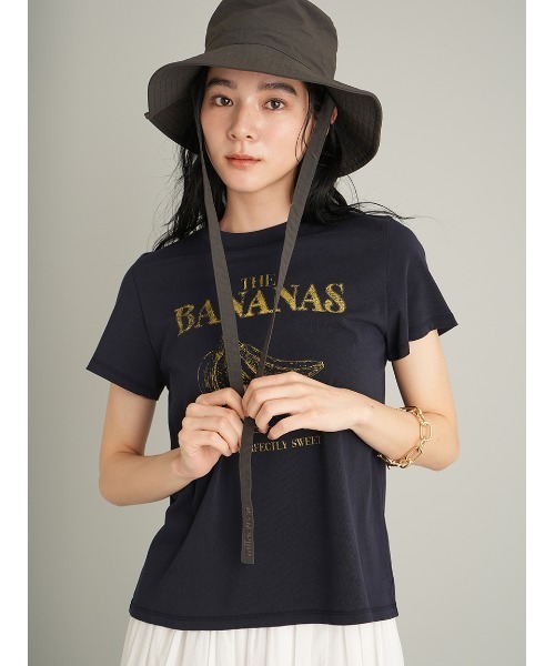 Mila Owen(ミラオーウェン)の「モチーフグラフィックTシャツ(Tシャツ/カットソー・レディース・ベージュ/ピンク/ホワイト/モカ/ネイビー・0/1)」の13枚目の写真