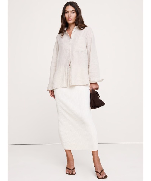 Banana Republic(バナナリパブリック)の「クリンクル ニット マキシスカート(スカート・レディース・ネイビー/アイボリー/イエロー・XS/S/M/L)」の5枚目の写真
