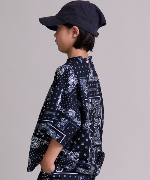 PAIRMANON STREET（ペアマノンストリート）の「【マルチファンクション】吸水速乾 総柄 半袖 Tシャツ【PAIRMANON STREET】（Tシャツ/カットソー・キッズ・グリーン/オレンジ/ブラック/グレー系その他/カーキ・100/110/120/130/140/150/160）」の6枚目の写真