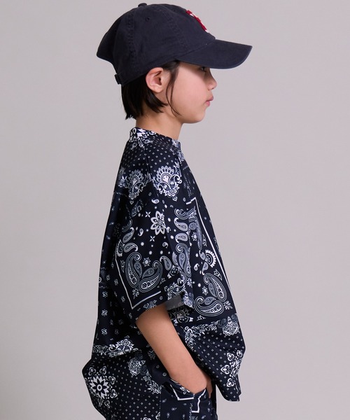 PAIRMANON STREET（ペアマノンストリート）の「【マルチファンクション】吸水速乾 総柄 半袖 Tシャツ【PAIRMANON STREET】（Tシャツ/カットソー・キッズ・グリーン/オレンジ/ブラック/グレー系その他/カーキ・100/110/120/130/140/150/160）」の7枚目の写真