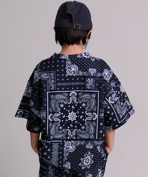 PAIRMANON STREET（ペアマノンストリート）の「【マルチファンクション】吸水速乾 総柄 半袖 Tシャツ【PAIRMANON STREET】（Tシャツ/カットソー・キッズ・グリーン/オレンジ/ブラック/グレー系その他/カーキ・100/110/120/130/140/150/160）」の8枚目の写真