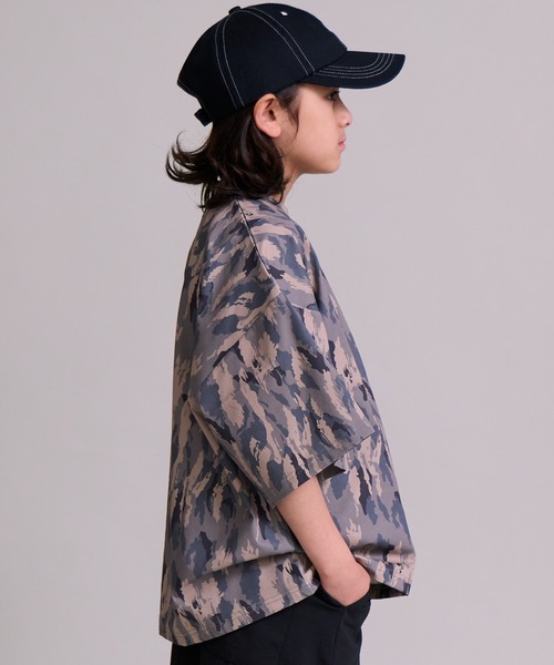 PAIRMANON STREET（ペアマノンストリート）の「【マルチファンクション】吸水速乾 総柄 半袖 Tシャツ【PAIRMANON STREET】（Tシャツ/カットソー・キッズ・グリーン/オレンジ/ブラック/グレー系その他/カーキ・100/110/120/130/140/150/160）」の14枚目の写真