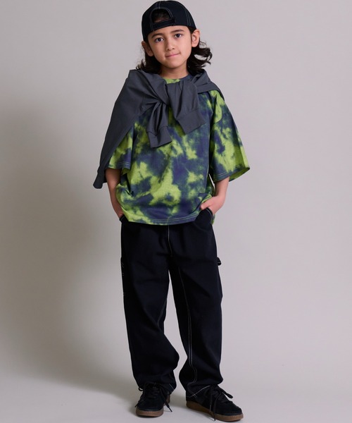 PAIRMANON STREET（ペアマノンストリート）の「【マルチファンクション】吸水速乾 総柄 半袖 Tシャツ【PAIRMANON STREET】（Tシャツ/カットソー・キッズ・グリーン/オレンジ/ブラック/グレー系その他/カーキ・100/110/120/130/140/150/160）」の19枚目の写真