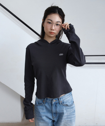 PARAKEET（パラキート）の「ベーシックスリムフィットロゴフードパーカー（チャコール）（パーカー）」