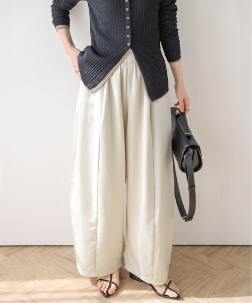 AMELY(エミリー)の「サテンカーブパンツ(その他パンツ・レディース・ブラウン/アイボリー/ブラック・MT/C/M)」の7枚目の写真