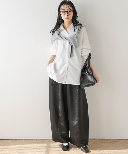 AMELY(エミリー)の「サテンカーブパンツ(その他パンツ・レディース・ブラウン/アイボリー/ブラック・MT/C/M)」の10枚目の写真