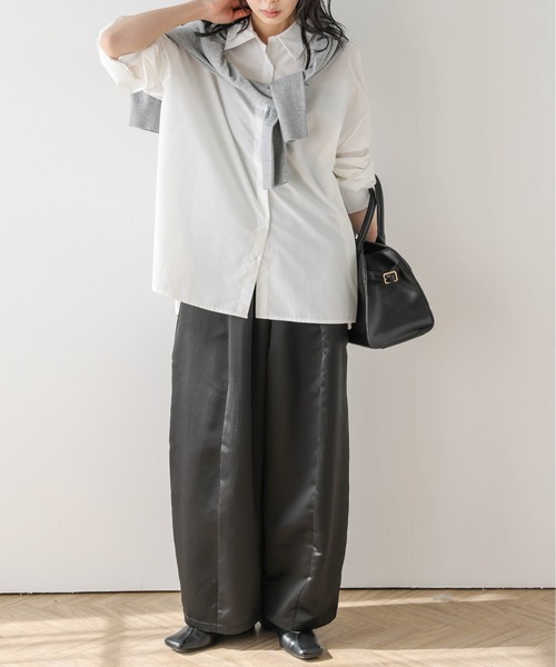 AMELY(エミリー)の「サテンカーブパンツ(その他パンツ・レディース・ブラウン/アイボリー/ブラック・MT/C/M)」の11枚目の写真