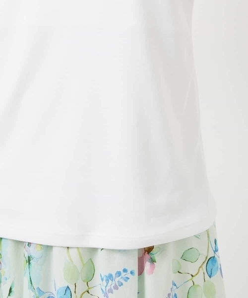 MICHEL KLEIN（ミッシェル・クラン）の「[遮熱効果素材]スクエアネックタンクトップ（Tシャツ/カットソー・レディース・ホワイト/ブラック・38）」の8枚目の写真