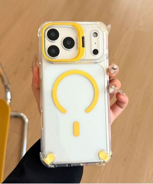 Fun & Daily(ファンアンドデイリー)の「F&D : カラーポイントクリア iPhoneケース(MagSafe対応)/ 16 / 17 / Plus / Pro / Pro Max / Air アイフォンケース(スマホケース/カバー・レディース・ブラック/イエロー/グレー・iPhone 16/iPhone 16 Pro/iPhone 17/iPhone 17 Pro/iPhone Air/iPhone 15/iPhone 17 Pro Max)」の3枚目の写真