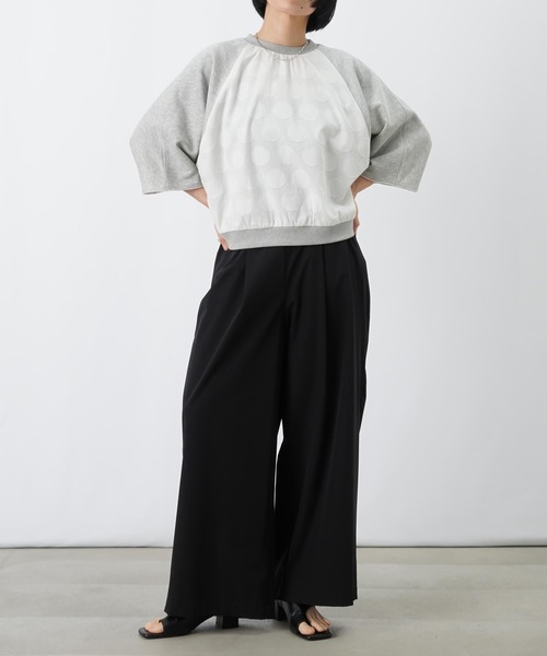 LUCA/LADY LUCK LUCA（ルカ/レディラックルカ）の「LC/LLL ドットジャガード裏毛5分袖プルオーバー（Tシャツ/カットソー・レディース・オフホワイト/グレー・FREE）」の10枚目の写真