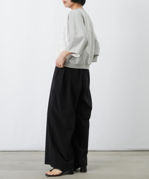 LUCA/LADY LUCK LUCA（ルカ/レディラックルカ）の「LC/LLL ドットジャガード裏毛5分袖プルオーバー（Tシャツ/カットソー・レディース・オフホワイト/グレー・FREE）」の11枚目の写真