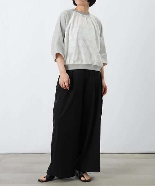 LUCA/LADY LUCK LUCA（ルカ/レディラックルカ）の「LC/LLL ドットジャガード裏毛5分袖プルオーバー（Tシャツ/カットソー・レディース・オフホワイト/グレー・FREE）」の13枚目の写真