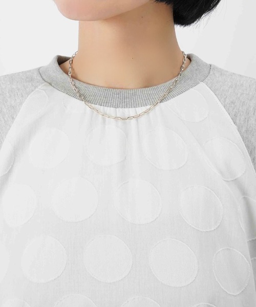 LUCA/LADY LUCK LUCA（ルカ/レディラックルカ）の「LC/LLL ドットジャガード裏毛5分袖プルオーバー（Tシャツ/カットソー・レディース・オフホワイト/グレー・FREE）」の18枚目の写真