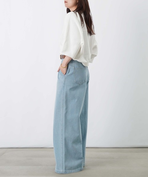 LUCA/LADY LUCK LUCA（ルカ/レディラックルカ）の「LC/LLL ドットジャガード裏毛5分袖プルオーバー（Tシャツ/カットソー・レディース・オフホワイト/グレー・FREE）」の6枚目の写真