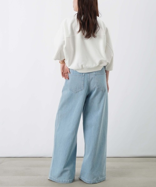 LUCA/LADY LUCK LUCA（ルカ/レディラックルカ）の「LC/LLL ドットジャガード裏毛5分袖プルオーバー（Tシャツ/カットソー・レディース・オフホワイト/グレー・FREE）」の7枚目の写真