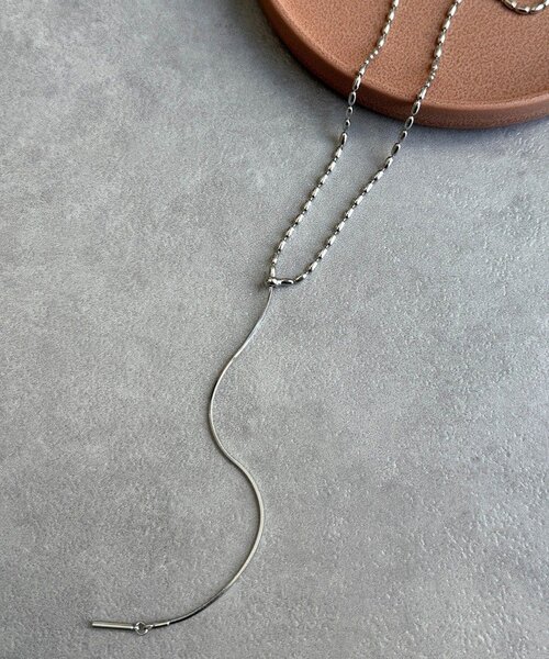 DouDou（ドゥドゥ）の「変形ボールチェーンスライダーネックレス（ネックレス・レディース・ゴールド/シルバー・FREE）」の2枚目の写真