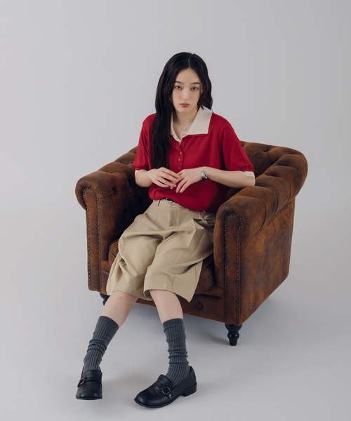 MUHET(ミュエータ)の「belted shorts / ベルト付きハーフパンツ(その他パンツ・レディース・ベージュ/チャコールグレー/ネイビー・SMALL/LARGE/MEDIUM)」の14枚目の写真