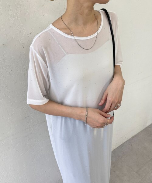 Omekashi(オメカシ)の「ビジューチュールワンピース(ワンピース・レディース・ベージュ/オフホワイト・FREE)」の21枚目の写真