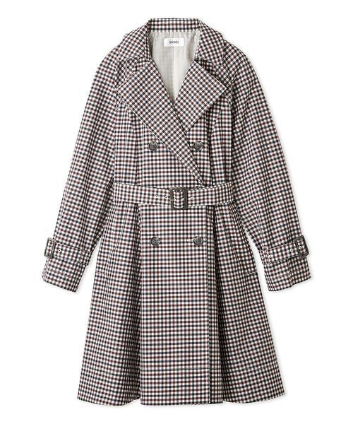 SNIDEL（スナイデル）の「バリエーションドレストレンチコート（トレンチコート・レディース・チェック/ライトベージュ・0/1）」の2枚目の写真
