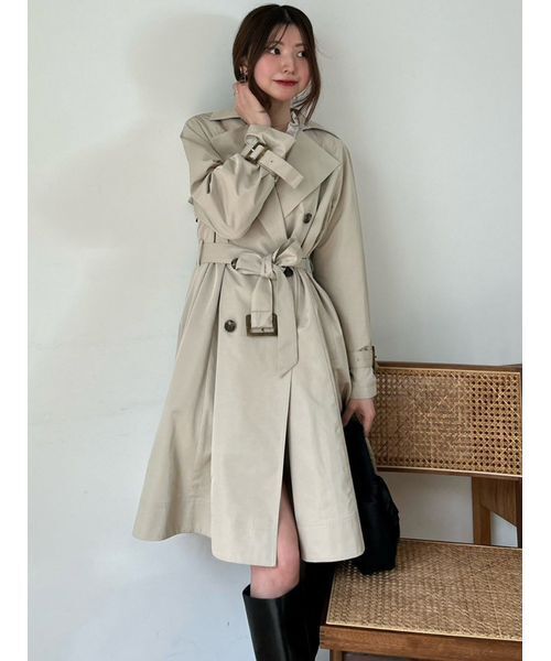 SNIDEL（スナイデル）の「バリエーションドレストレンチコート（トレンチコート・レディース・チェック/ライトベージュ・0/1）」の7枚目の写真