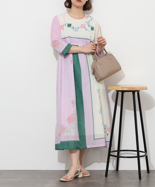 KILKI(キルキー)の「kilki スカーフプリントワンピース 半端袖(ワンピース・レディース・B/A・ONESIZE)」の10枚目の写真