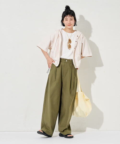 【オシャレ✩FREAK'S STORE】黄緑　半袖チュニック　サイズF FREAK'S STORE - 【オシャレ✩FREAK'S STORE】黄緑 半袖チュニック