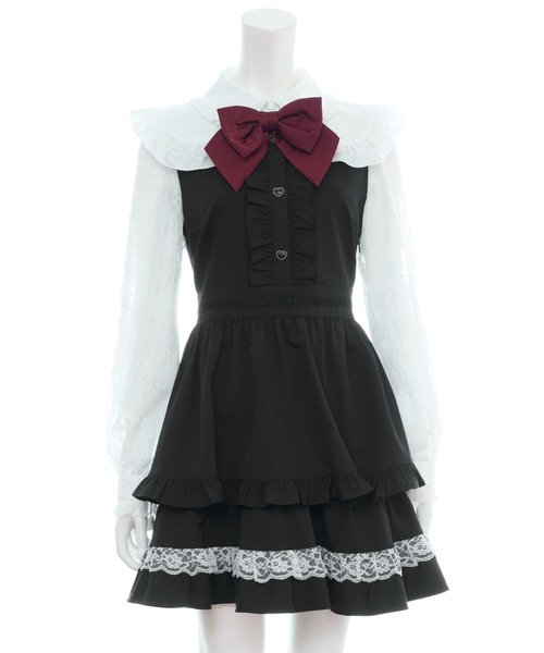 Secret Honey（シークレットハニー）の「レース付け襟ティアードワンピース（ワンピース・レディース・ブラック/ピンク/グレー・MEDIUM）」の13枚目の写真