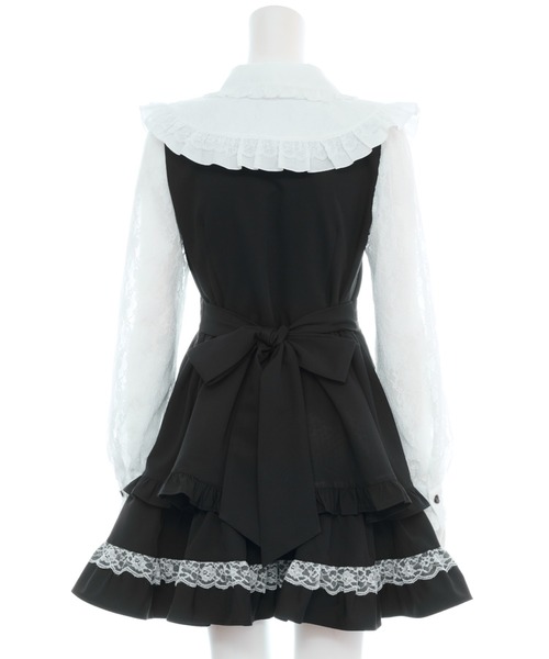 Secret Honey（シークレットハニー）の「レース付け襟ティアードワンピース（ワンピース・レディース・ブラック/ピンク/グレー・MEDIUM）」の15枚目の写真