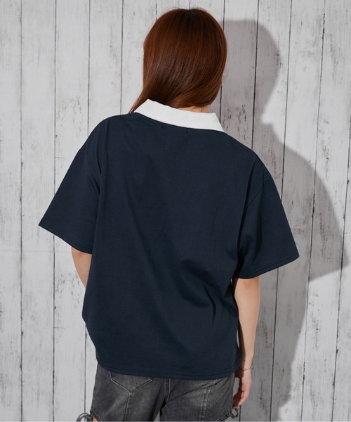 GORGE(ゴージ)の「《カレッジロゴ刺繍×ハーフジップ》カットソー/ストリート/春夏秋/全2色(Tシャツ/カットソー・レディース・オートミール/ネイビー・F)」の8枚目の写真