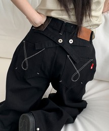 LAFFMO | バレルレッグワイドデニムパンツ(デニムパンツ)