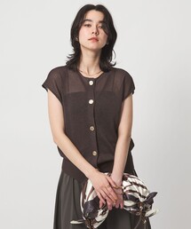 green label relaxing（グリーンレーベルリラクシング）の「ペーパー ボタン 2WAY ジレ ウォッシャブル（ニット/セーター）」