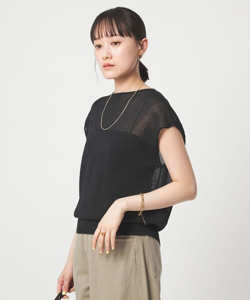 green label relaxing（グリーンレーベルリラクシング）の「ペーパー ボタン 2WAY ジレ ウォッシャブル（ニット/セーター・レディース・ダークブラウン/ダークグレー/ナチュラル・FREE）」の15枚目の写真
