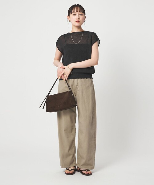 green label relaxing（グリーンレーベルリラクシング）の「ペーパー ボタン 2WAY ジレ ウォッシャブル（ニット/セーター・レディース・ダークブラウン/ダークグレー/ナチュラル・FREE）」の18枚目の写真