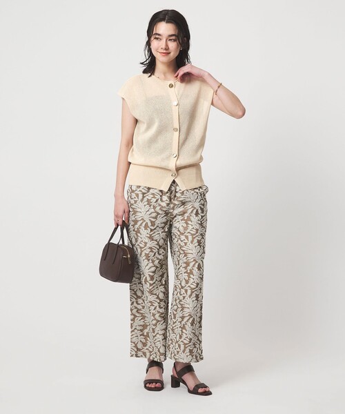 green label relaxing（グリーンレーベルリラクシング）の「ペーパー ボタン 2WAY ジレ ウォッシャブル（ニット/セーター・レディース・ダークブラウン/ダークグレー/ナチュラル・FREE）」の22枚目の写真