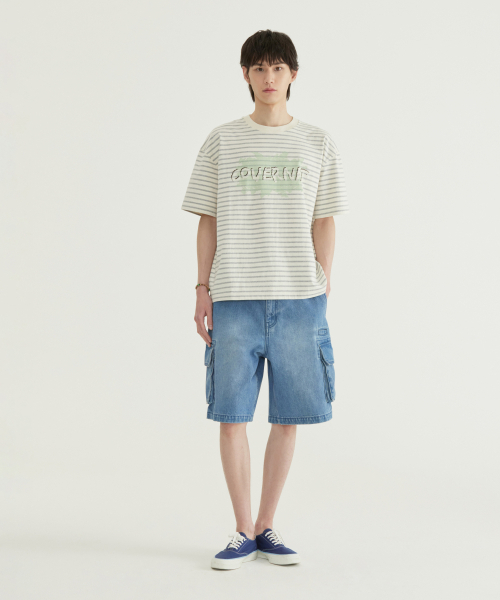 COVERNAT(カバーナット)の「マルチストライプグラフィックTシャツアイボリー(Tシャツ/カットソー・メンズ・その他・X-SMALL/SMALL/MEDIUM/LARGE/X-LARGE/XX-LARGE)」の9枚目の写真