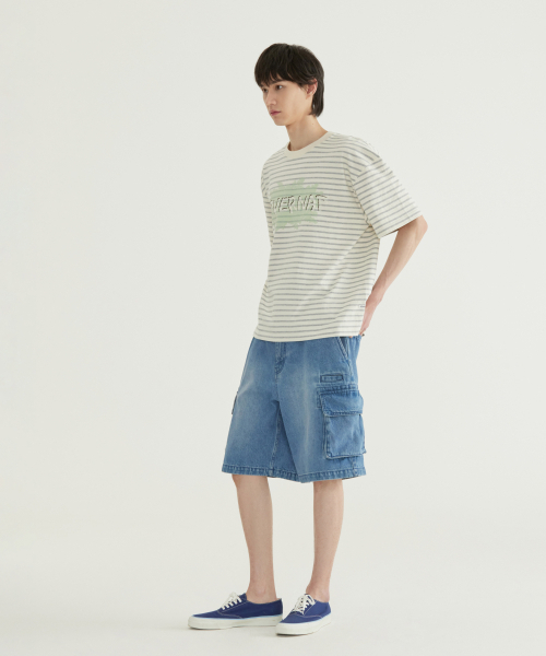 COVERNAT(カバーナット)の「マルチストライプグラフィックTシャツアイボリー(Tシャツ/カットソー・メンズ・その他・X-SMALL/SMALL/MEDIUM/LARGE/X-LARGE/XX-LARGE)」の8枚目の写真