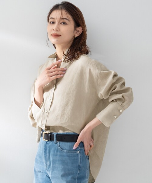 UNTITLED(アンタイトル)の「【Audrey and John Wad】別注/ワイドシャツ(シャツ/ブラウス・レディース・ネイビー/ナチュラル・02)」の4枚目の写真