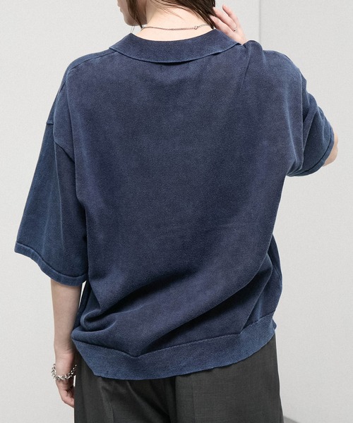 Alfred Alex（アルフレッドアレックス）の「【Alfred Alex】Faded Short Knit Polo / ヴィンテージライク ショート ニットポロシャツ（ポロシャツ・メンズ・グレー/ブラック/ワイン/ダークネイビー・M/L）」の11枚目の写真